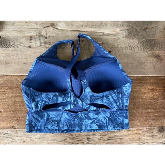 VSX Victoria's Secret Blue Swirl 34C Forward Tech High Neck Sport Bra VS - Picture 2 of 2
